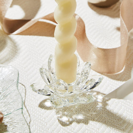 Lotus Flower Crystal TAPER Candle holder