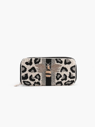 Brittney Bee Beaded Zip Wallet