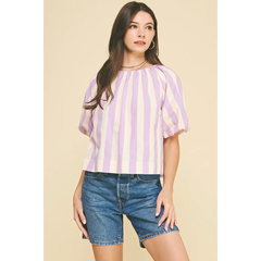 Lavender Stripe Tunic Shirt