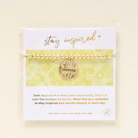 Stay Inspired Sentiment Charm Bracelet – Gold