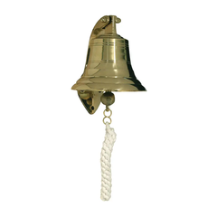 Nautical Polished Brass 4" Ship Bell W/Rope Clapper Handle