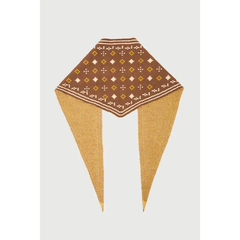 Foulard Knit Triangle Scarf – Brown