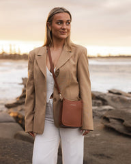Parker Logo Crossbody Bag - Tan