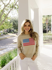 Sable Cashmere Flag Sweater