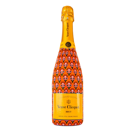 Indian Block Print Champagne Bottle Wrap – Fits Veuve Clicquot 750ml