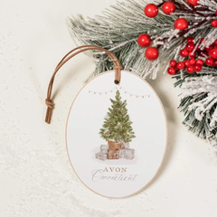 Avon, Connectictut Tree Oval Ornament-Cottage
