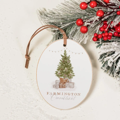 Farmington Connectictut Tree Oval Ornament-Cottage