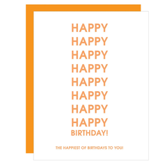 Happiest of Birthdays Letterpress Greeting Card