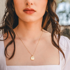 Organic Form Disk Necklace
