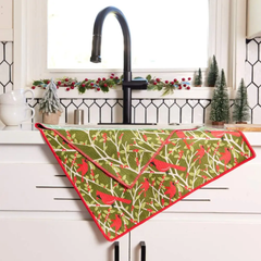 Tea Towel: Red Cardinals Kitchen Tea Towel