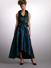 High Low Plaid Ball Skirt with Sash Vivid Hue Home Holiday Edit