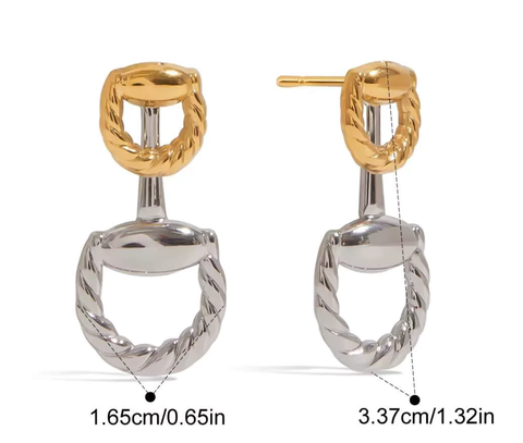 Equestrian Stirrup Link Earrings – Convertible Stud & Drop