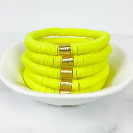 Neon Yellow Heishi Color Pop Bracelet