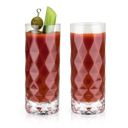 Gem Crystal Highball Tumblers Set of 2