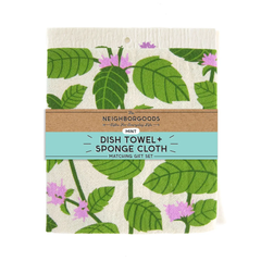 Mint Tea Towel + Sponge Cloth Set