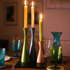Opaline Green Medium Candleholder 5.9" Tall