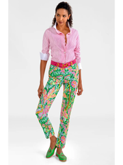 Vintage Vines in Kelly Green Gripeless Pull-On Pants