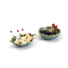 HOLLY LEAVES TIDBIT DISH (sold separately)