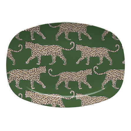 Green Leopard Platter by Clairebella