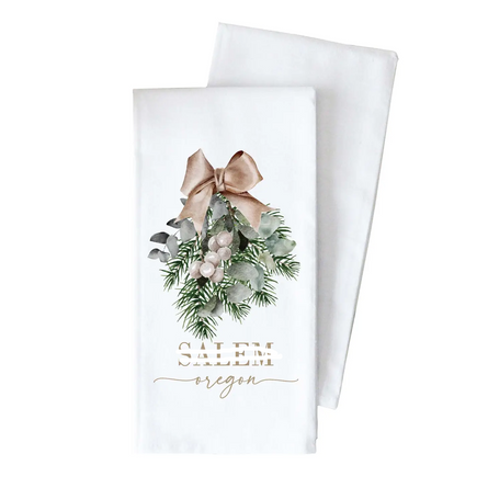 Christmas Floral Tea Customized Farmington Towel
