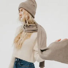 Cassidy Cashmere Wrap and Beanie Duo – Mocha
