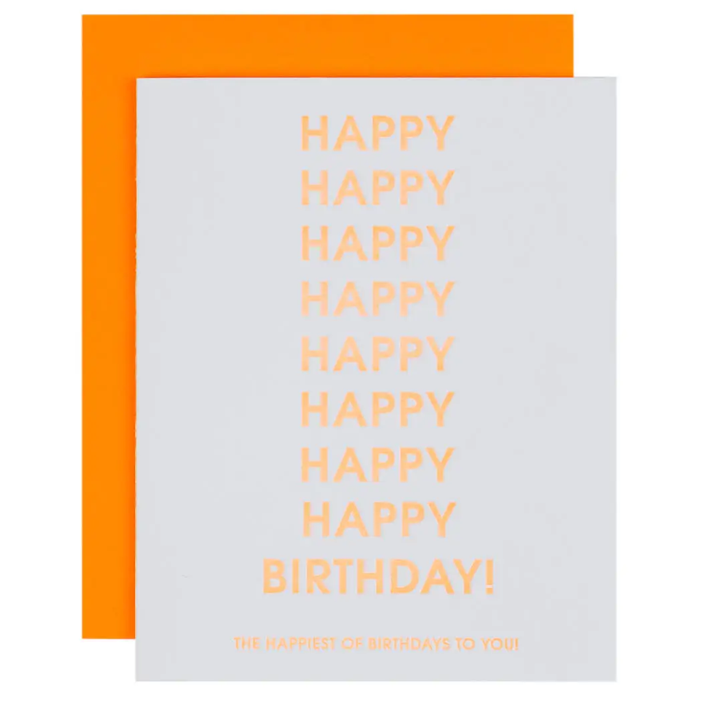 Happiest of Birthdays Letterpress Greeting Card