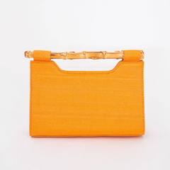 Orange Mary Colored Clutch – Bamboo Natural Handle