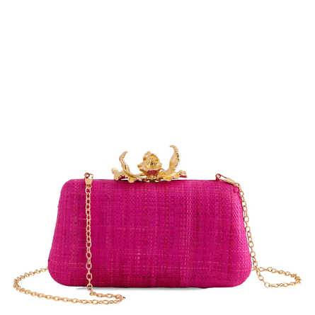 Ula Minaudière – Pink Raffia Clutch