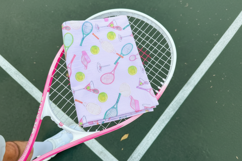 Tennis Pattern Flour Sack Tea Towel
