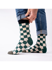 Checkered Combed Cotton Socks - Tourist Trophy