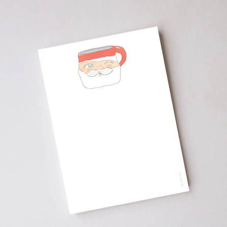 Santa Mug Notepad by Sara Fitz (5" x 7")