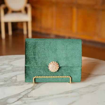 Cami Clutch | Forest Green Velvet Evening Bag