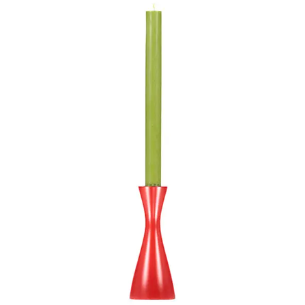 Oriental Red Medium Candleholder 5.9" Tall