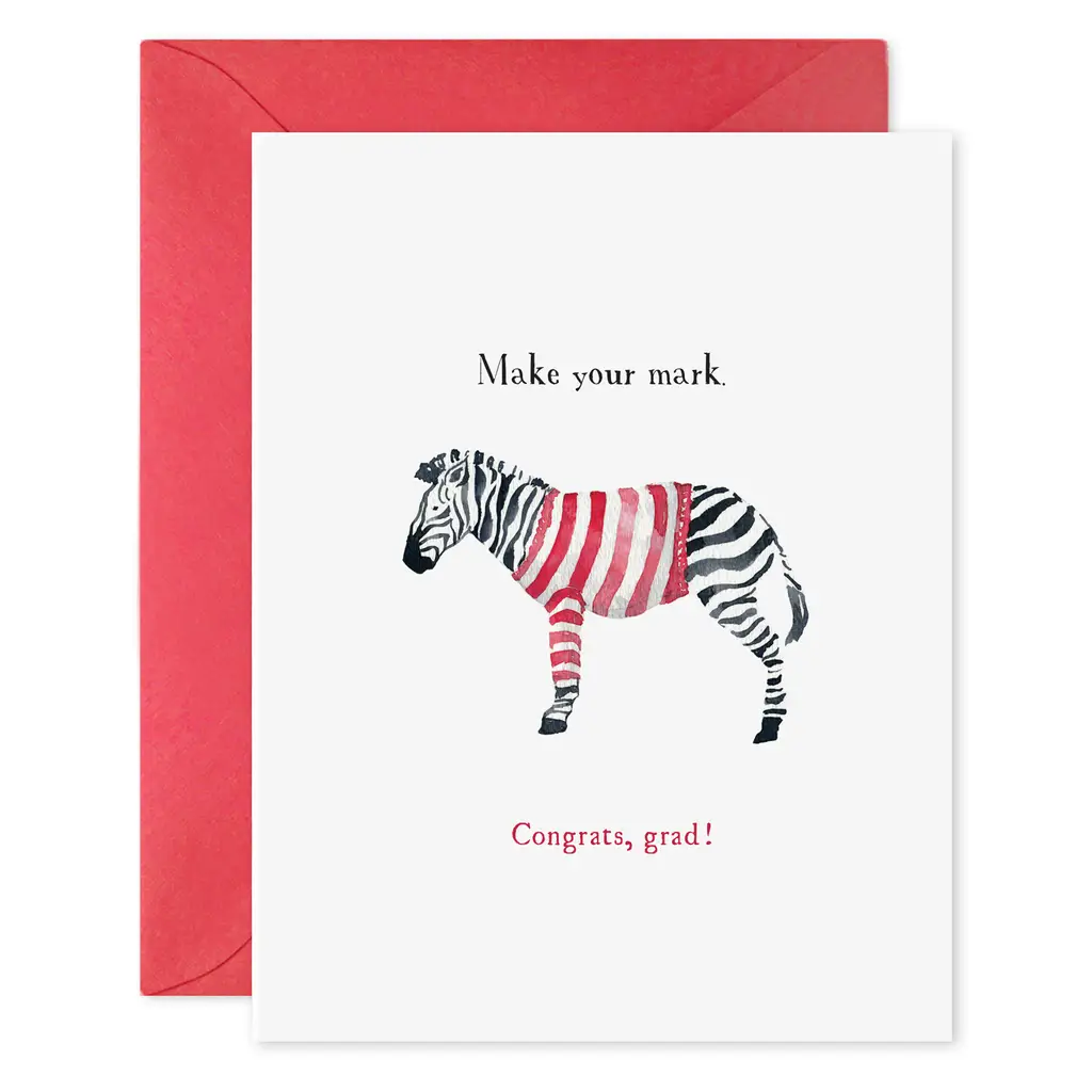 Make Your Mark | Congrats Zebra Graduation Greeting Card