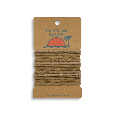 Sand Tone Boho Hair Tie + Bracelet Set – 12 Multicolor Sand-Tone Bands