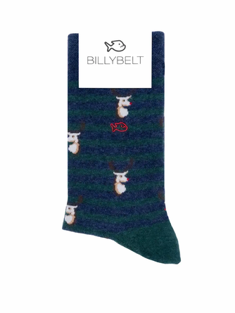 Deer Pattern Combed Cotton Socks