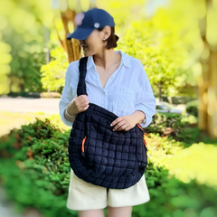 Perfect Puffy Large Quilted Bag – Black
