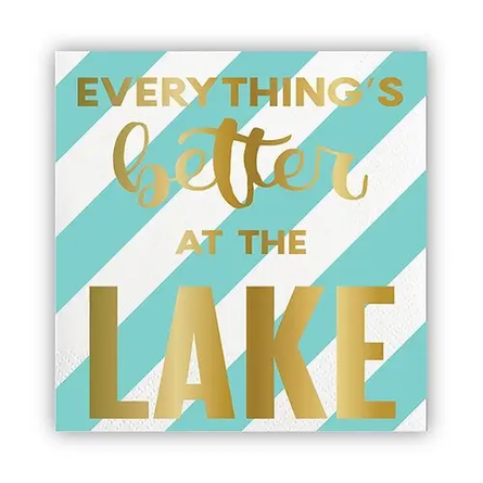 Everything's Better At the Lake Foil Beverage Napkins (20ct)
