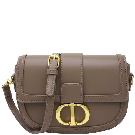 Coffee Rounded Crossbody Bag