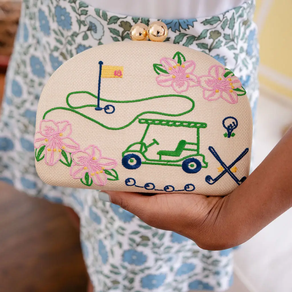 Golf Embroidered Clutch