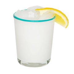 Summer Glass White & Turquoise Large 15oz - Set of 4