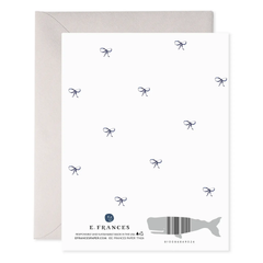 Big Navy Striped Bow Thank You Boxed Card Set