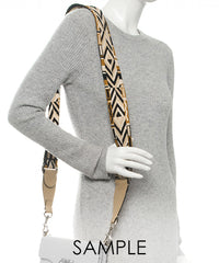 Black White Ribbon Adjustable Bag Strap