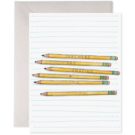 Teacher Pencils Thank You Greeting Card