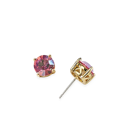 Iridescent Coral Sparkle Stud Earrings