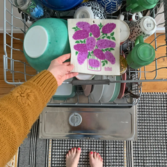 Lilac Tea Towel + Sponge Cloth Set