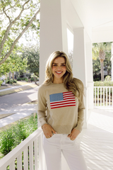 Sable Cashmere Flag Sweater