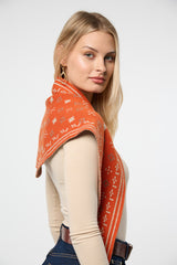 Foulard Knit Triangle Scarf – Orange