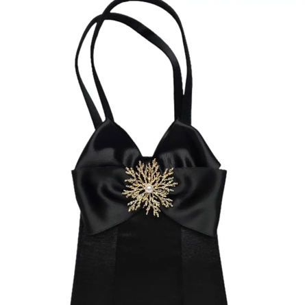 Jackie - Satin Bow & Rhinestone Adornment