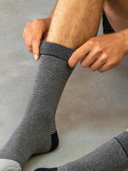 Menhir Striped Combed Cotton Socks